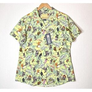 RSVLTS Shrek NEW Duloc‎ & Roll Button Shirt Womens L Green Kunuflex Universal
